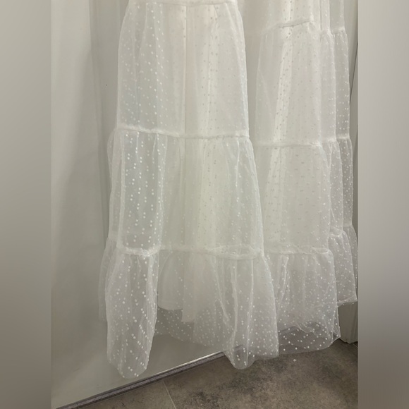 Darling Dancer White Swiss Dot Ruffled Tiered Mini Dress - Picture 16 of 16